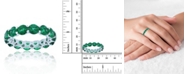 Macy's Green Cubic Zirconia Eternity Band in Rhodium Plated Sterling Silver
